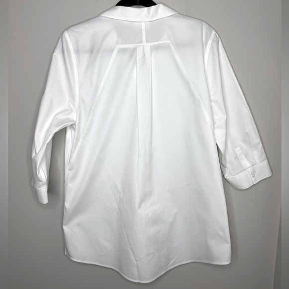 Chico’s No Iron Cotton Blend Stain Shield Tunic Shirt Blouse Size 2 (Large) - Picture 5 of 7